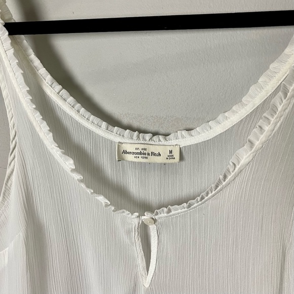 Abercrombie & Fitch Chiffon Sheer Ruffle Hem Romantic Tank Blouse - Picture 3 of 6
